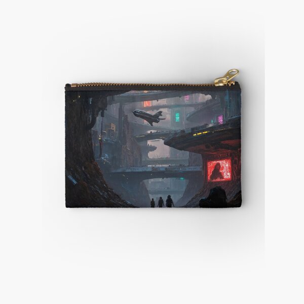 Item preview, Futuristic cyberpunk city wallpaper designed and sold by Planet Utoppia.
