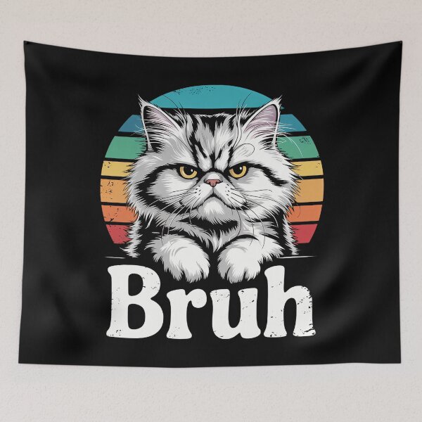 Item preview, Weird Cat Meme Bruh Funny Saying designed and sold by CookWorldLaughs.