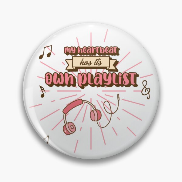 Item preview, My Heartbeat Has Its Own Playlist – Trendy Headphone Music Design designed and sold by Ani-24.