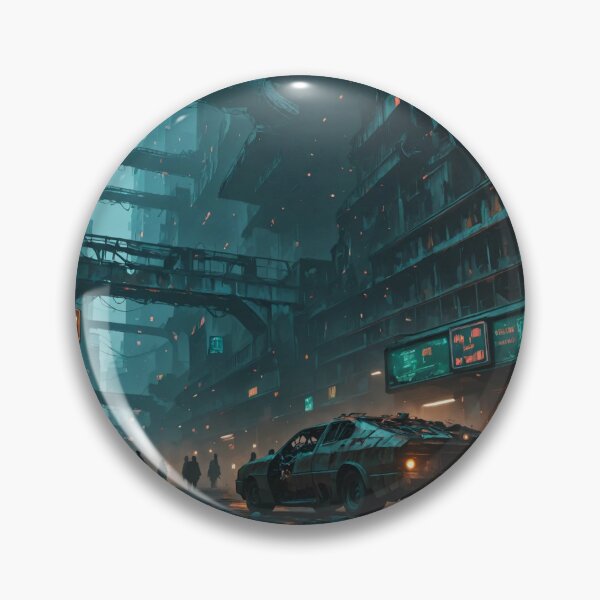 Item preview, Futuristic cyberpunk city wallpaper designed and sold by Planet Utoppia.