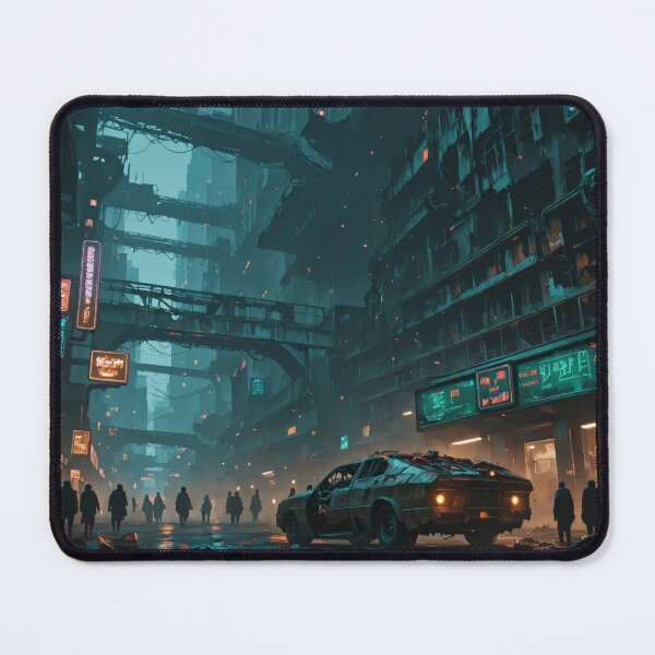 Item preview, Futuristic cyberpunk city wallpaper designed and sold by Planet Utoppia.