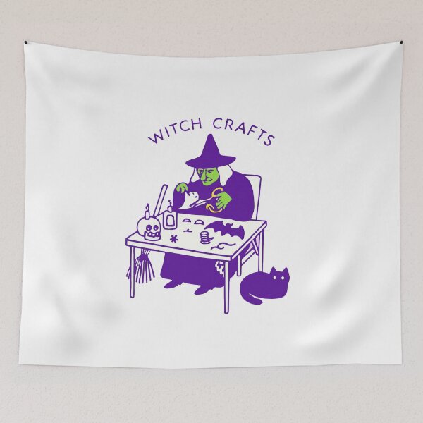 Item preview, Cute Witch Doing Magical Crafts Illustration designed and sold by RuweisVibes.