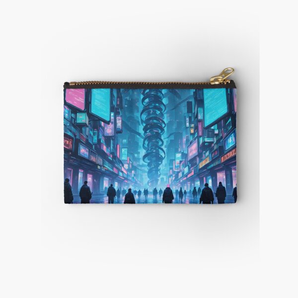 Item preview, Futuristic cyberpunk city wallpaper designed and sold by Planet Utoppia.