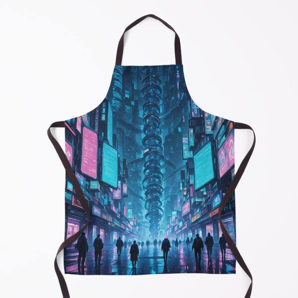 Item preview, Futuristic cyberpunk city wallpaper designed and sold by Planet Utoppia.