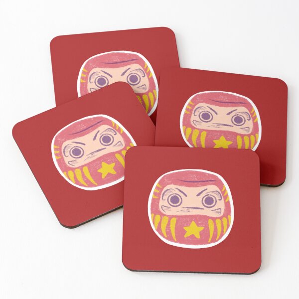 Item preview, Kawaii lucky red Japanese daruma doll designed and sold by kawaicherrypi.