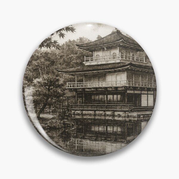 Item preview, Kinkaku-ji Temple Reflection Ink Art designed and sold by MINE Design-Works.