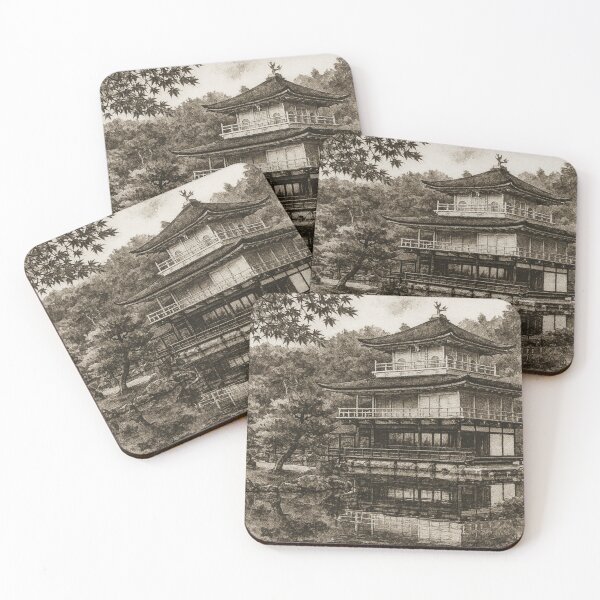 Item preview, Kinkaku-ji Temple Reflection Ink Art designed and sold by MINE Design-Works.