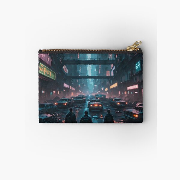 Item preview, Futuristic cyberpunk city wallpaper designed and sold by Planet Utoppia.