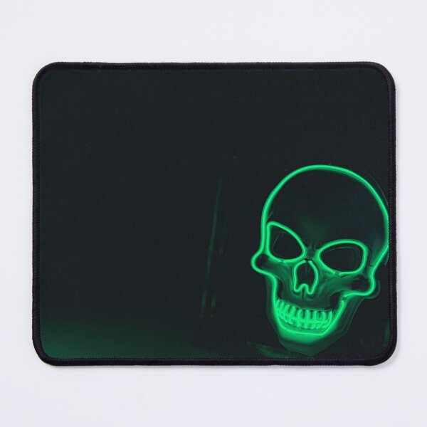 Item preview, Minimalist Neon Green Skull Duo - High Contrast Dark Aesthetic designed and sold by MDB_Shop.
