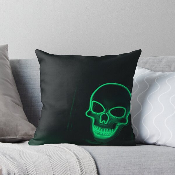 Item preview, Minimalist Neon Green Skull Duo - High Contrast Dark Aesthetic designed and sold by MDB_Shop.