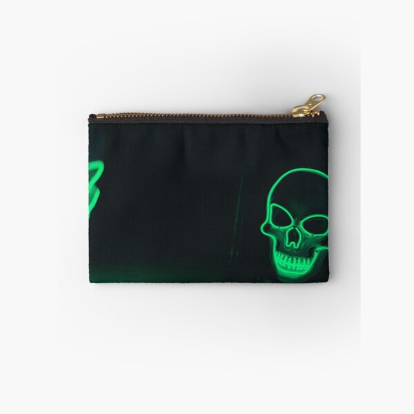 Item preview, Minimalist Neon Green Skull Duo - High Contrast Dark Aesthetic designed and sold by MDB_Shop.