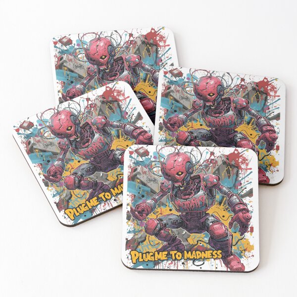 Item preview, Plug Me to Madness – Graffiti Cyberpunk Robot Design designed and sold by Activity01.