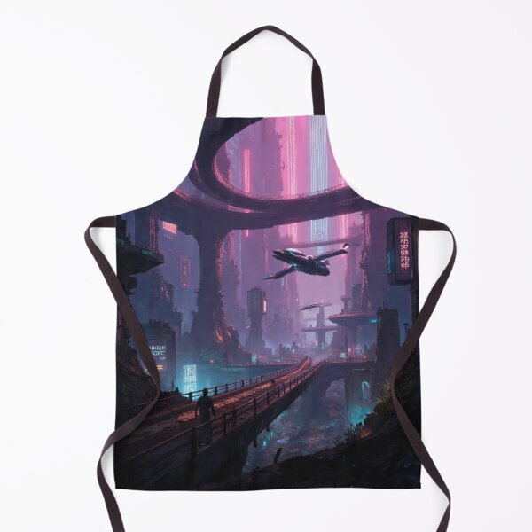 Item preview, Futuristic cyberpunk city wallpaper designed and sold by Planet Utoppia.