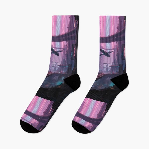 Item preview, Futuristic cyberpunk city wallpaper designed and sold by Planet Utoppia.