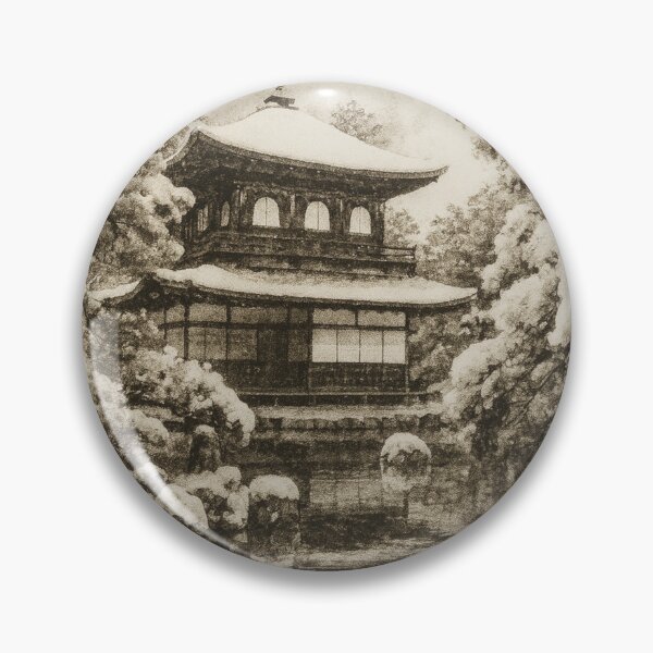 Item preview, Ginkaku-ji Temple in Winter Ink Art designed and sold by MINE Design-Works.