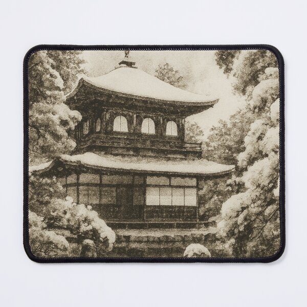 Item preview, Ginkaku-ji Temple in Winter Ink Art designed and sold by MINE Design-Works.