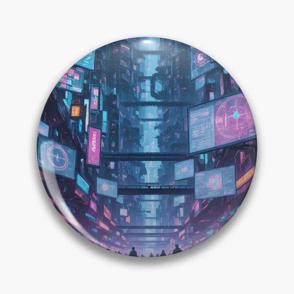 Item preview, Futuristic cyberpunk city wallpaper designed and sold by Planet Utoppia.
