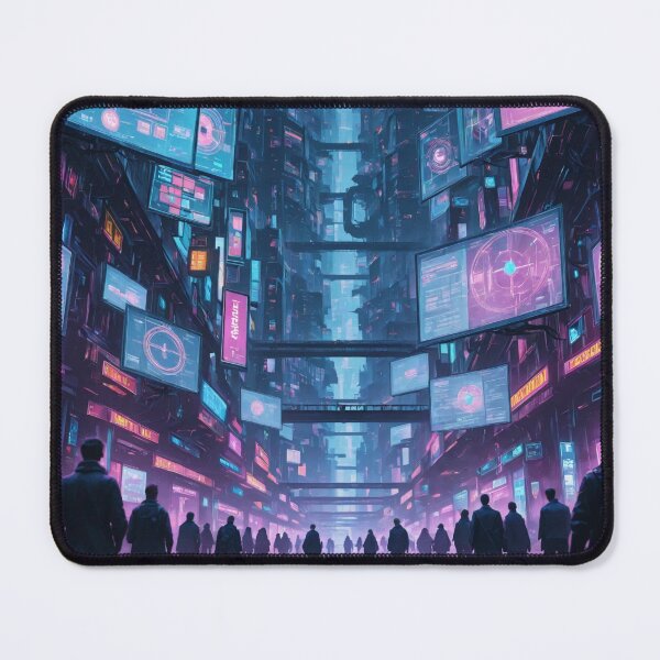 Item preview, Futuristic cyberpunk city wallpaper designed and sold by Planet Utoppia.