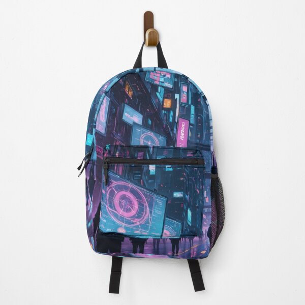 Item preview, Futuristic cyberpunk city wallpaper designed and sold by Planet Utoppia.