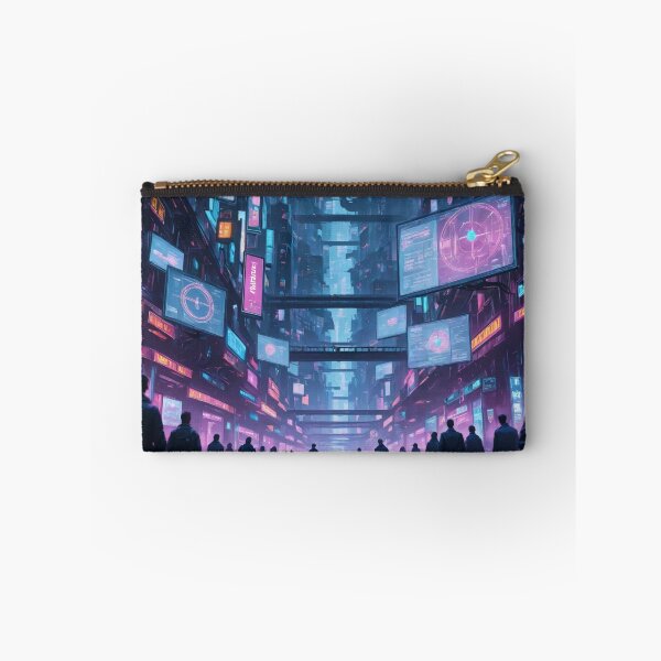 Item preview, Futuristic cyberpunk city wallpaper designed and sold by Planet Utoppia.