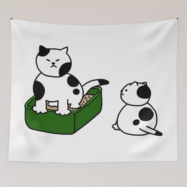 Item preview, a Cat in the litter box beside a Cat designed and sold by superbaechoo.