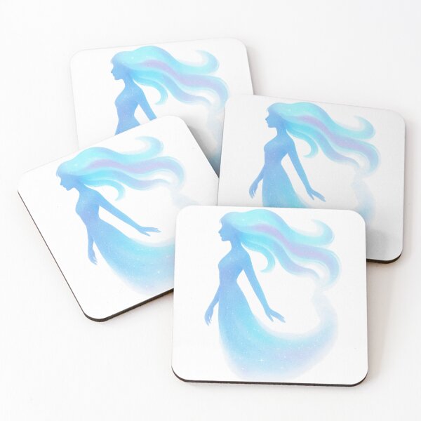 Item preview, Winter Goddess Silhouette | Frost Aurora Feminine Energy Sticker & Celestial Wall Art designed and sold by HerDreamCodes.