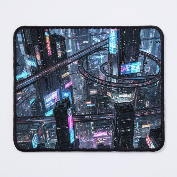 Item preview, Futuristic cyberpunk city wallpaper designed and sold by Planet Utoppia.
