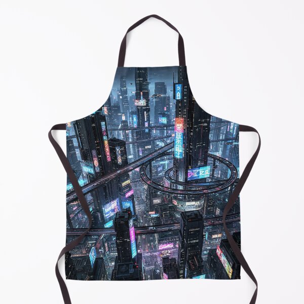 Item preview, Futuristic cyberpunk city wallpaper designed and sold by Planet Utoppia.