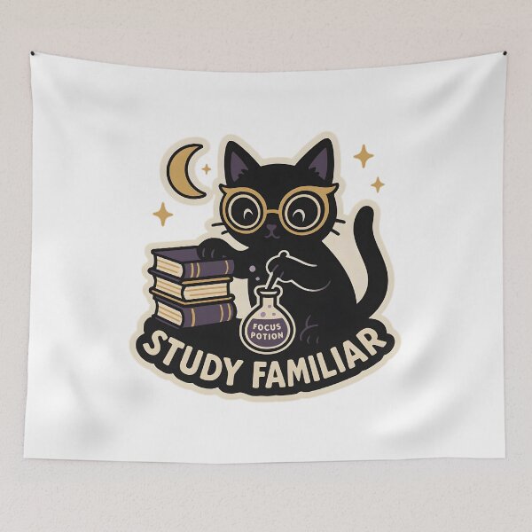Item preview, Study Familiar — Focus Potion Black Cat designed and sold by Cheerioza.