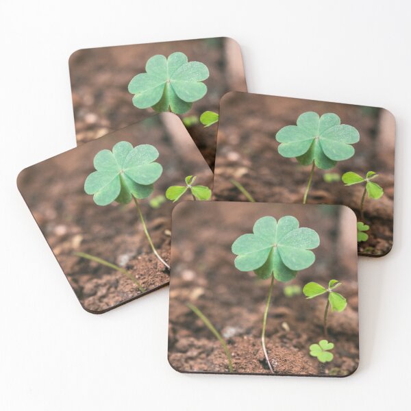 Item preview, Natural Four-Leaf Clover Sprouting from Rich Earth - Symbol of Hope and Luck designed and sold by MDB_Shop.