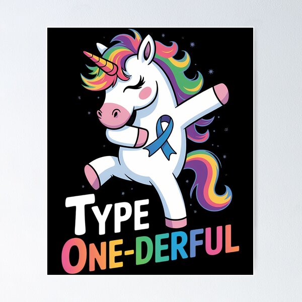 Item preview, Funny Diabetic Type 1 Diabetes T1D Unicorn designed and sold by DoorwayThreads.