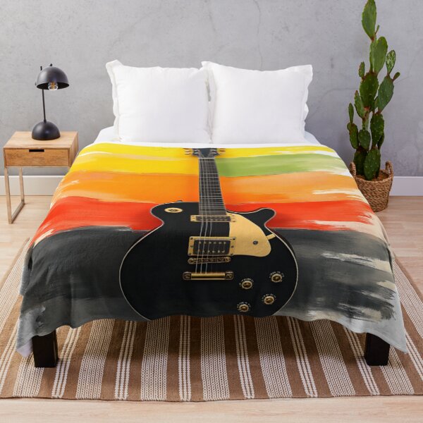 Item preview, Electric Guitar Art on Colorful Abstract Background designed and sold by MondeMade.
