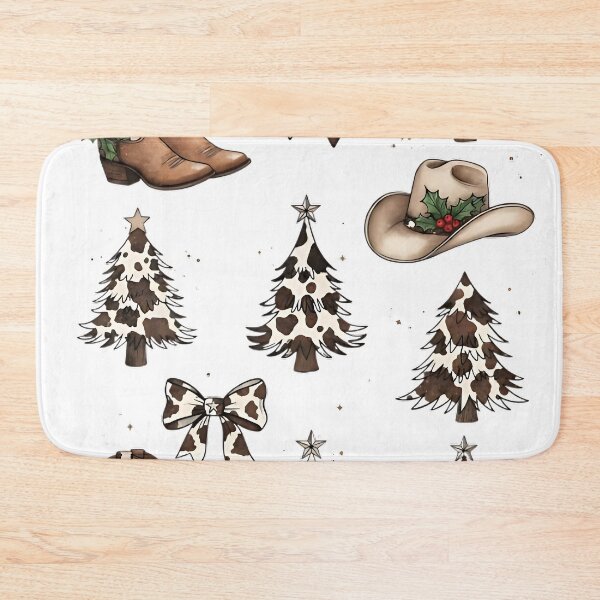 Item preview, Western Christmas Aesthetic | Cow Print Holiday Boots and Trees | Country Girl Festive Design designed and sold by colonpriscilla.