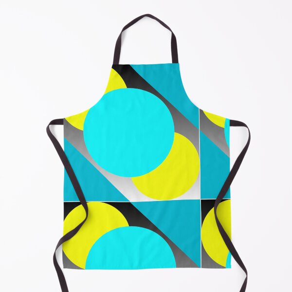 Item preview, Vibrant Overlapping Yellow & Cyan Circles - Modern Geometric Abstract Art Print designed and sold by Faali950.