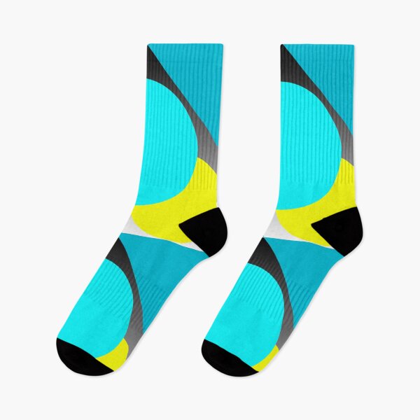 Item preview, Vibrant Overlapping Yellow & Cyan Circles - Modern Geometric Abstract Art Print designed and sold by Faali950.