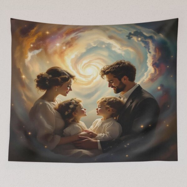 Item preview, Spiralfamily Glow – Between starlight & closeness to the heart, a Cosmic Portrait full of light & love designed and sold by FotoworldEdel.