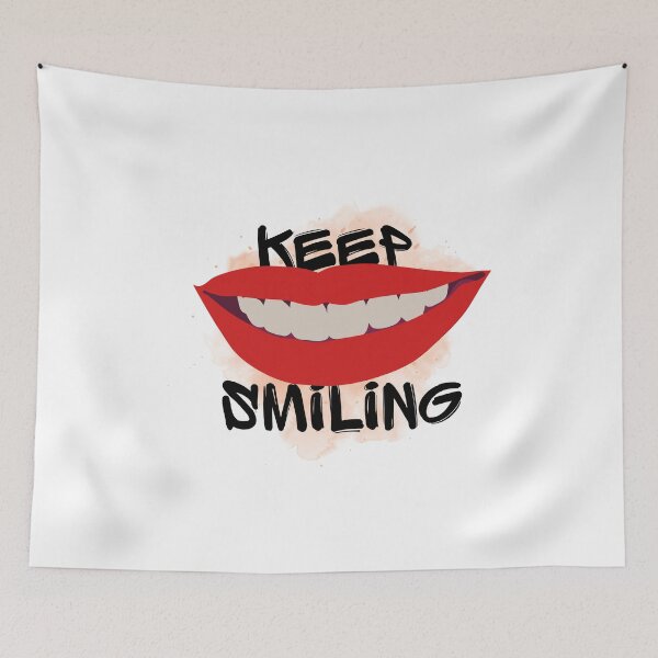Item preview, Keep Smiling – Bold Red Lips Positive Vibes Design designed and sold by AMX-Designer.