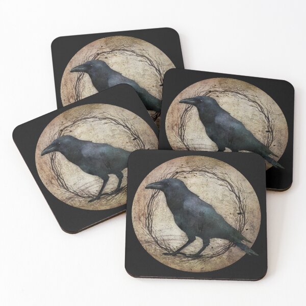 Item preview, Mystic Crow Raven Moon Wreath – Witchy Gothic Art, Dark Forest Magic designed and sold by TeesbyDD.