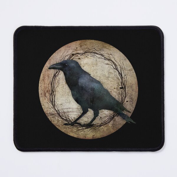 Item preview, Mystic Crow Raven Moon Wreath – Witchy Gothic Art, Dark Forest Magic designed and sold by TeesbyDD.