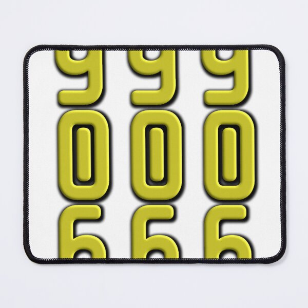 Item preview, Bold Yellow Numbers Illusion: 999 000 666 Abstract Wall Art Print - Upside Down Optical Trick Design designed and sold by Faali950.