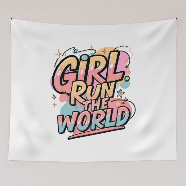 Item preview, Girl Run The World Feminist Quote. Empowered Women Typography Design designed and sold by Aarvya Fashion Club ( A.F.C ).