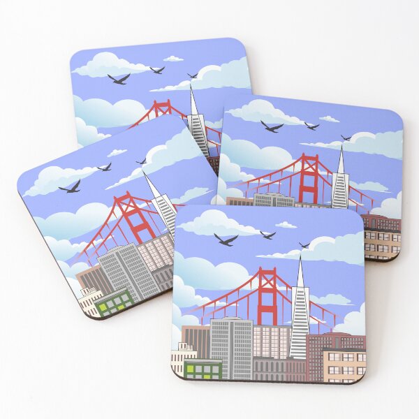Item preview, San Francisco Cityscape Art with Cable Car & Golden Gate Bridge designed and sold by DeeLulu.