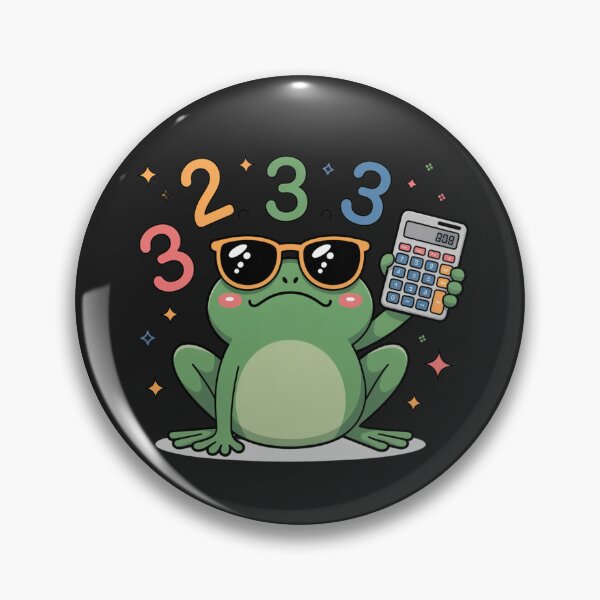 Artikelvorschau, Mathe-Frosch – Lustiger Kawaii-Frosch mit Taschenrechner | Niedlicher verwirrter Studenten-Cartoon-Vektor entworfen und verkauft von ColorSplash123.