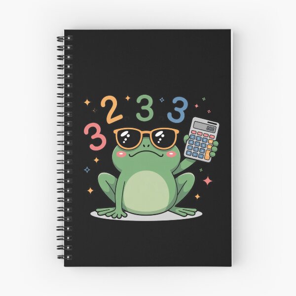 Item preview, Math Frog – Funny Kawaii Frog with Calculator | Cute Confused Student Cartoon Vector designed and sold by ColorSplash123.