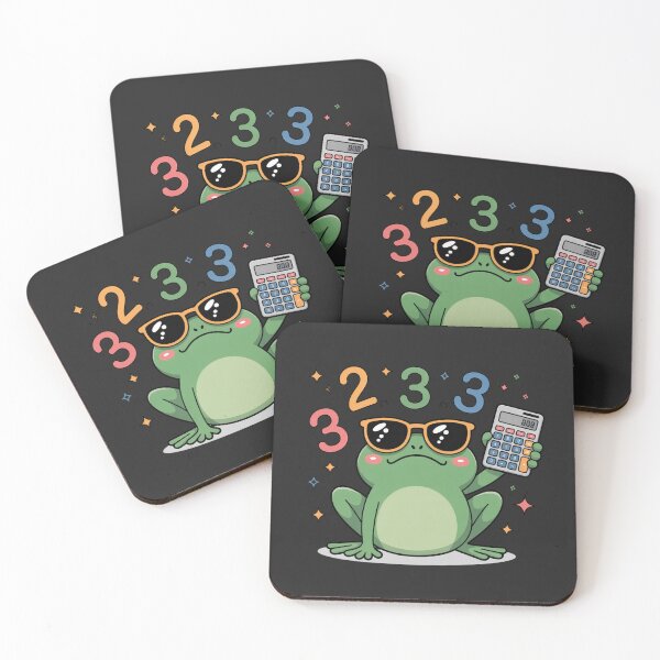 Item preview, Math Frog – Funny Kawaii Frog with Calculator | Cute Confused Student Cartoon Vector designed and sold by ColorSplash123.