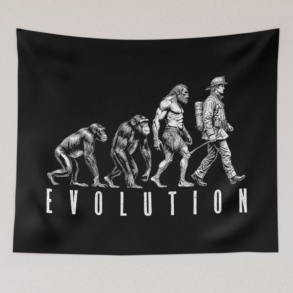 Item preview, Fireman Fire Fighter Evolution Ape Neanderthal Man Funny designed and sold by GrandeDuc.
