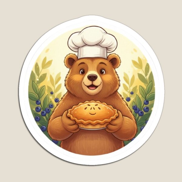 Item preview, Bear Chef Blueberry Pie Sticker designed and sold by abdelski.