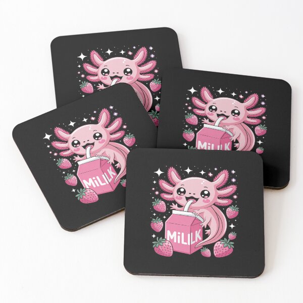 Item preview, Axolotl Strawberry Milk Shake Anime Cute Kawaii Axolotl  designed and sold by KonstanKoraner.