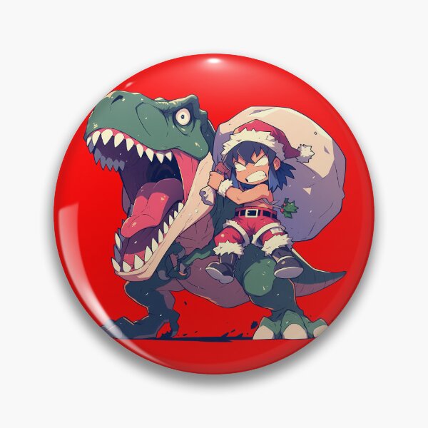Item preview, Inosuke Hashibira Christmas Dinosaur Ride Demon Slayer Anime Chibi designed and sold by TorbenKuhano.