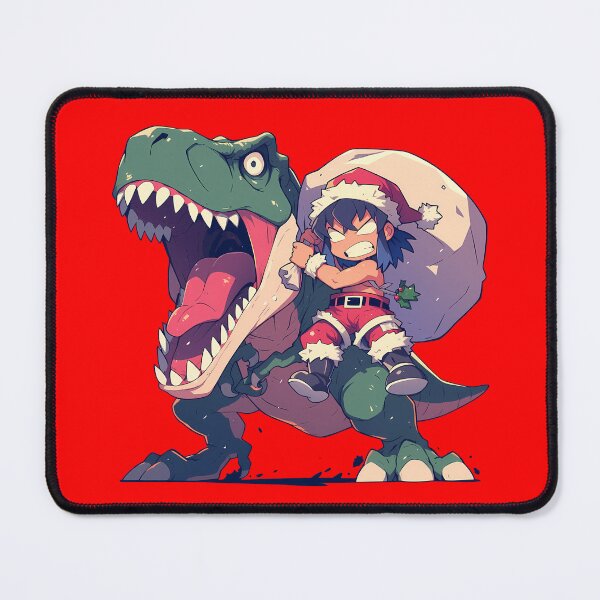 Item preview, Inosuke Hashibira Christmas Dinosaur Ride Demon Slayer Anime Chibi designed and sold by TorbenKuhano.